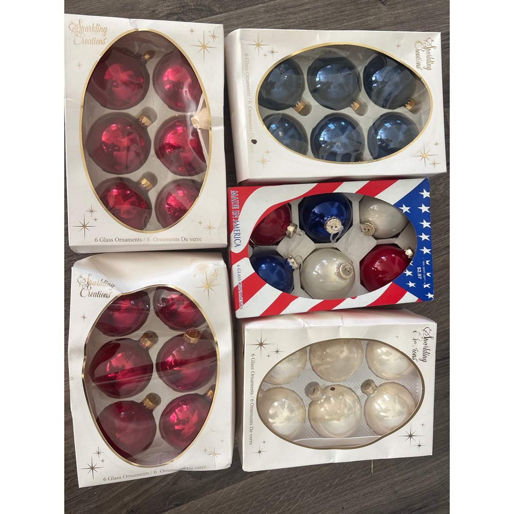 Vintage y2k Sparkling Creations Glass Christmas Ornaments 30 Vintage Bulbs
